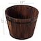 Gardenised Rustic Wooden Whiskey Barrel Planter with Durable Medal Handles and Drainage Hole - Medium QI003236.M - alternate 6